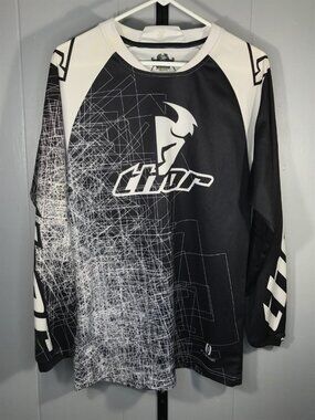 Vintage Y2K Motocross Jersey Mens Small Thor MX Phase Long Sleeve Off Road Biker